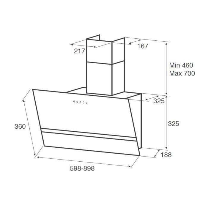  KITTY WH/A/90 Hotte verticale murale-Evacuation2